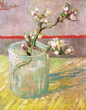 ヴィンセント・ヴァン・ゴッホ Painting - ガラスの中で開花するアーモンドの枝 フィンセント・ファン・ゴッホ